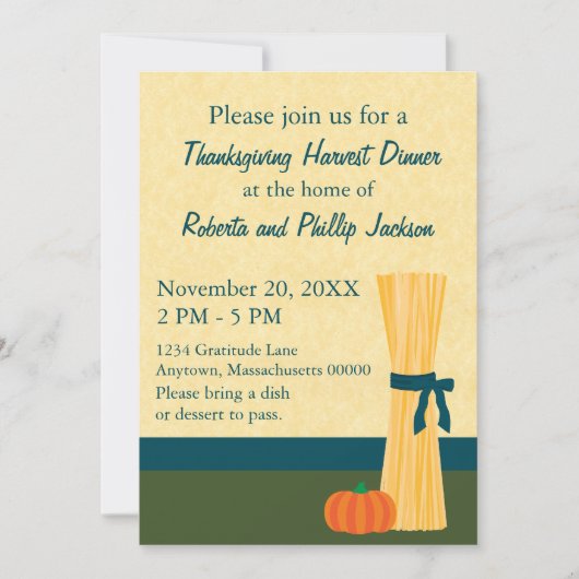 Einladung zum Erntedank Herbst Ernte (Vorderseite)