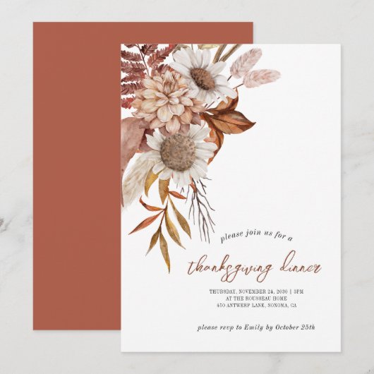 Einladung zum Erntedank von Rostflora im Herbst (Vorne/Hinten)