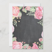 Einladung zum ersten 1. Geburtstag Pink Floral (Rückseite)