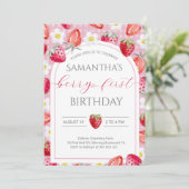 Einladung zum ersten 1. Geburtstag von Berry (Stehend Vorderseite)