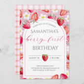 Einladung zum ersten 1. Geburtstag von Berry (Vorne/Hinten)