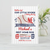Einladung zum ersten Baseball Geburtstag (Stehend Vorderseite)