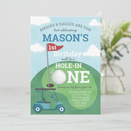 Einladung zum ersten Geburtstag (Stehend Vorderseite)