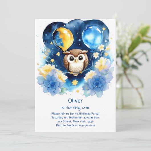 Einladung zum ersten Geburtstag (Stehend Vorderseite)