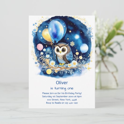 Einladung zum ersten Geburtstag (Stehend Vorderseite)