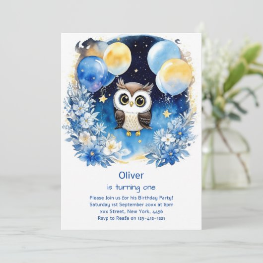 Einladung zum ersten Geburtstag (Stehend Vorderseite)