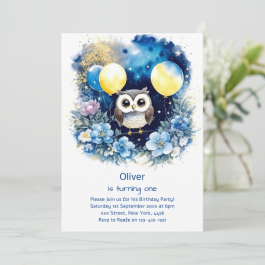 Einladung zum ersten Geburtstag (Stehend Vorderseite)