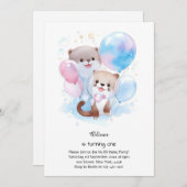 Einladung zum ersten Geburtstag (Vorne/Hinten)