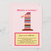 Einladung zum ersten Geburtstag (Vorne/Hinten)