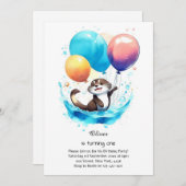 Einladung zum ersten Geburtstag (Vorne/Hinten)