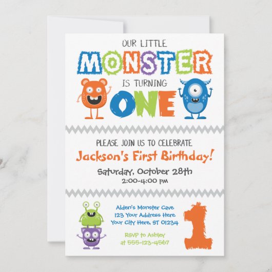 Einladung zum ersten Geburtstag (Vorderseite)