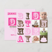 Einladung zum ersten Geburtstag (Vorne/Hinten)