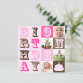 Einladung zum ersten Geburtstag (Stehend Vorderseite)