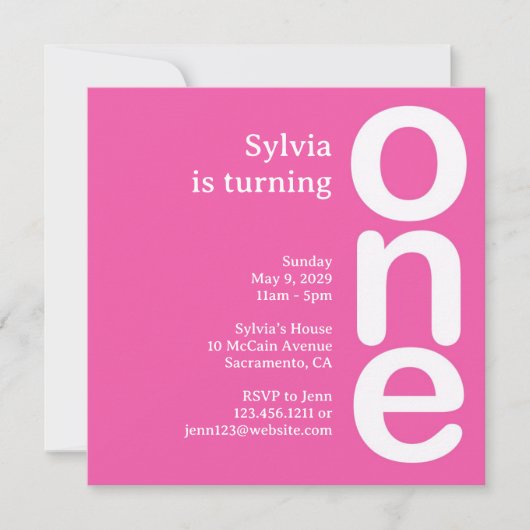 Einladung zum ersten Geburtstag (Vorderseite)