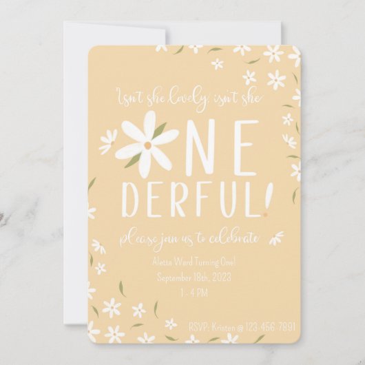 Einladung zum ersten Geburtstag (Vorderseite)