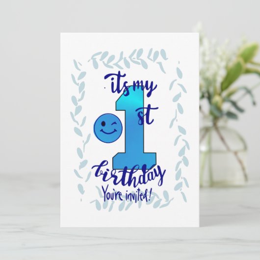 Einladung zum ersten Geburtstag (Stehend Vorderseite)