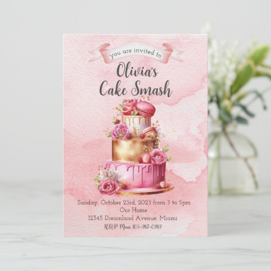 Einladung zum ersten Geburtstag (Stehend Vorderseite)