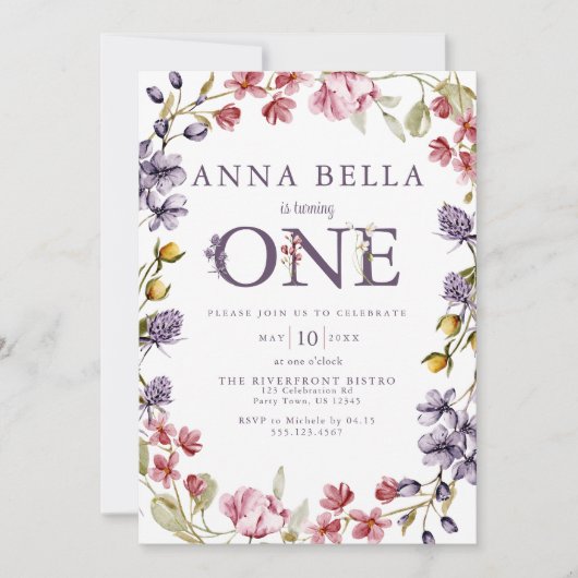 Einladung zum ersten Geburtstag (Vorderseite)