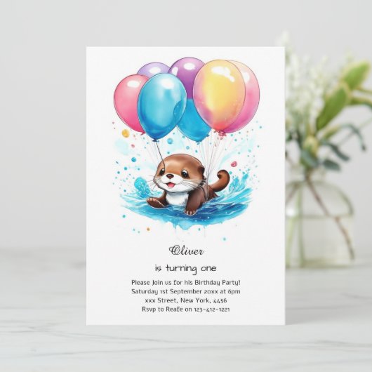 Einladung zum ersten Geburtstag (Stehend Vorderseite)