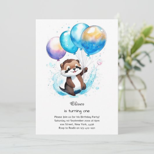 Einladung zum ersten Geburtstag (Stehend Vorderseite)