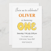 Einladung zum ersten Geburtstag (Vorne/Hinten)