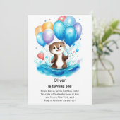 Einladung zum ersten Geburtstag (Stehend Vorderseite)