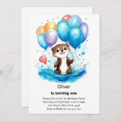 Einladung zum ersten Geburtstag (Vorne/Hinten)