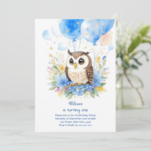 Einladung zum ersten Geburtstag (Stehend Vorderseite)