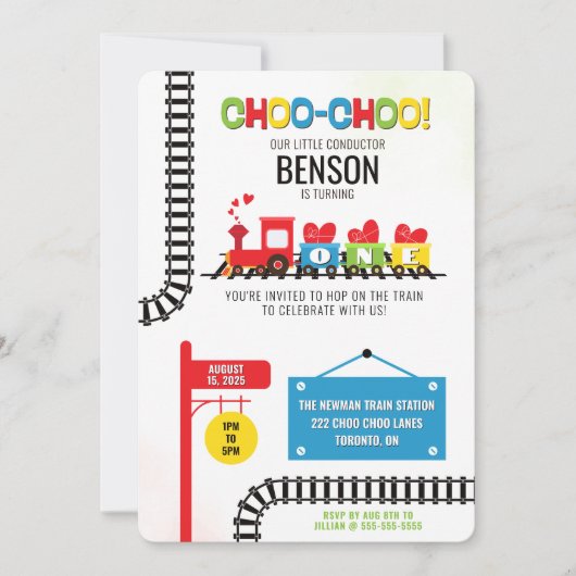 Einladung zum ersten Geburtstag (Vorderseite)