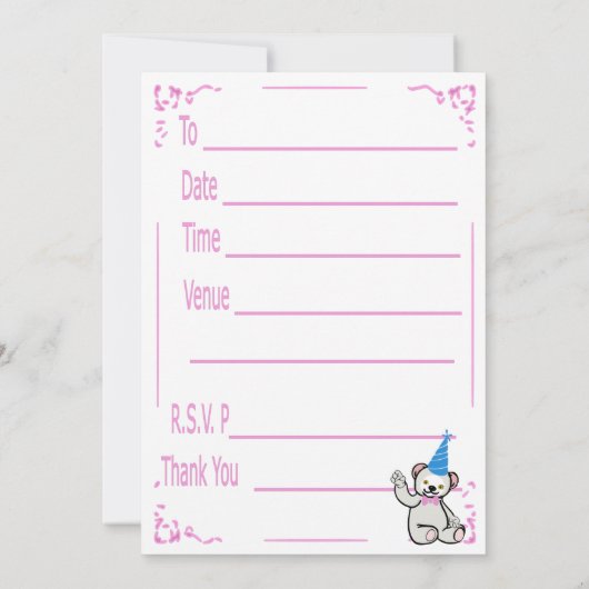 Einladung zum ersten Geburtstag (Rückseite)