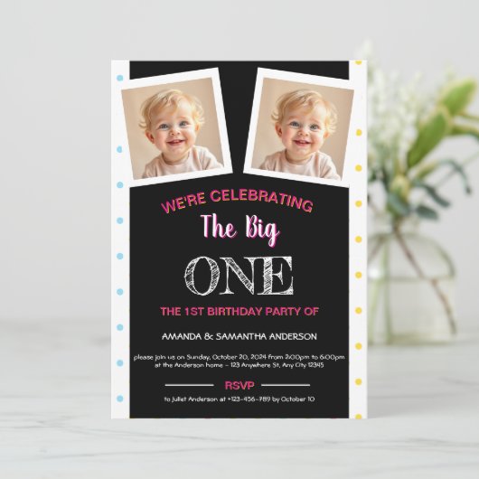 Einladung zum ersten Geburtstag (Stehend Vorderseite)