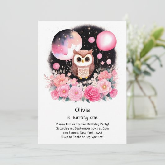 Einladung zum ersten Geburtstag (Stehend Vorderseite)