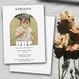 Einladung zum ersten Geburtstag 1. Foto Junge Mädc