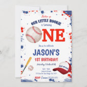 Einladung zum ersten Geburtstag Baseball (Vorderseite)