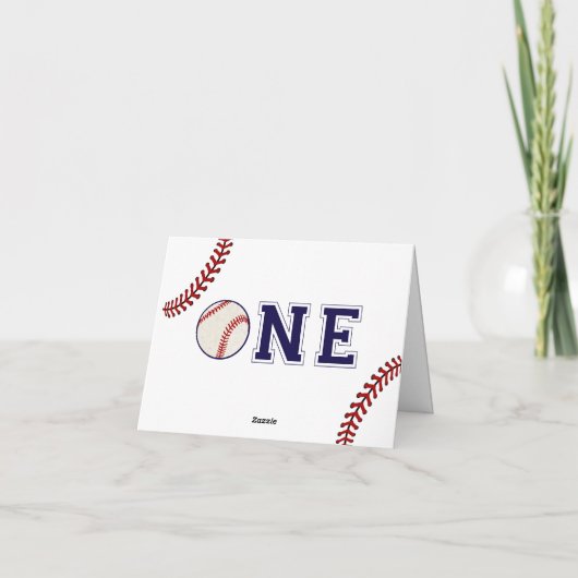 Einladung zum ersten Geburtstag Baseball-Foto (Rückseite)