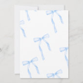 Einladung zum ersten Geburtstag, Blue Coquette Bow (Rückseite)