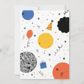 Einladung zum ersten Geburtstag Candle Doodle (Rückseite)