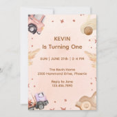 Einladung zum ersten Geburtstag Car Thema (Vorderseite)