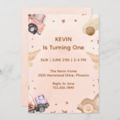 Einladung zum ersten Geburtstag Car Thema (Vorne/Hinten)