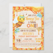 Einladung zum ersten Geburtstag der Biene - Mädche (Vorderseite)