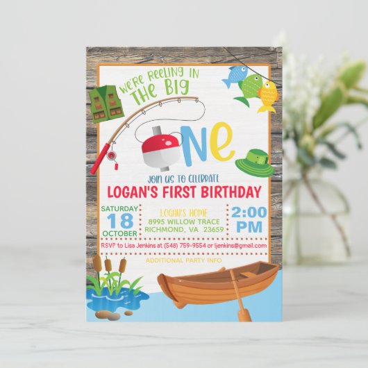 Einladung zum ersten Geburtstag - der große (Stehend Vorderseite)