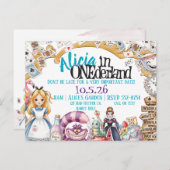 Einladung zum ersten Geburtstag des ONEderland Won Postkarte (Vorne/Hinten)