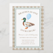 Einladung zum ersten Geburtstag einer glücklichen  (Vorne/Hinten)