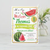 Einladung zum ersten Geburtstag einer Melone (Stehend Vorderseite)