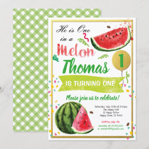 Einladung zum ersten Geburtstag einer Melone