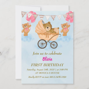 Einladung zum ersten Geburtstag - Einfach und süß