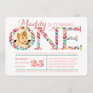 Einladung zum ersten Geburtstag Foto