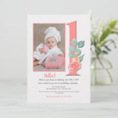 Einladung zum ersten Geburtstag Foto (Stehend Vorderseite)