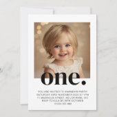 Einladung zum ersten Geburtstag Foto in Brown & Wh (Vorderseite)