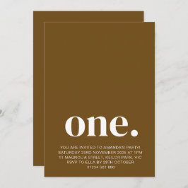 Einladung zum ersten Geburtstag Foto in Brown & Wh